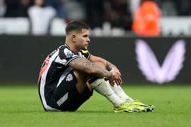 Newcastle United midfielder Bruno Guimaraes. The Brazilian is facing a two game Premier League suspension.