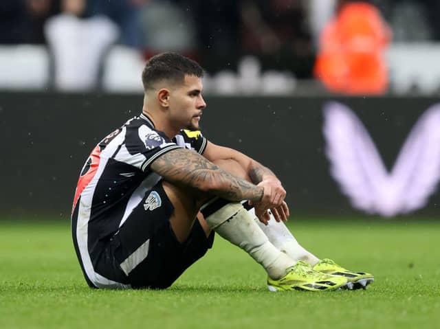 Newcastle United midfielder Bruno Guimaraes. The Brazilian is facing a two game Premier League suspension.