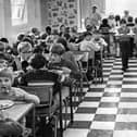 After 120 years, Barnes Road Junior School finally got a dining room, converted from the air raid shelter that stood in the yard. Does this bring back memories of 1970?