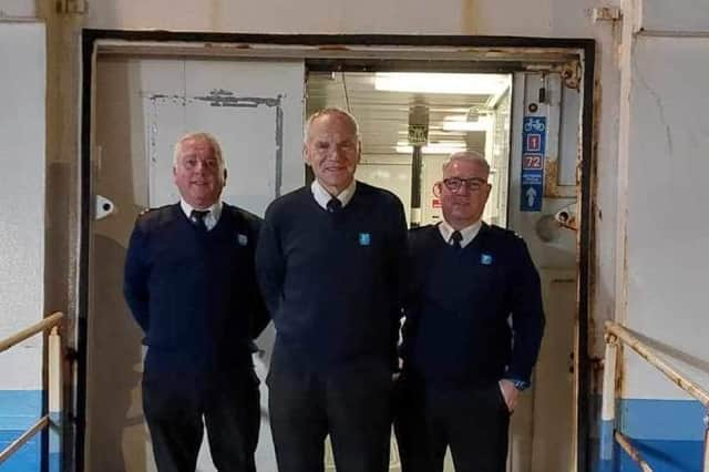 Ferry workers Trevor Errington, Chris Mcguinness and Stephen Beck