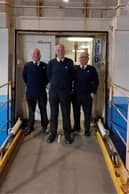 Ferry workers Trevor Errington, Chris Mcguinness and Stephen Beck