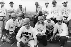 A Red Nose Day fundraiser for those with a head for heights. Who remembers this abseil off the 140ft high Wilkinson Court in 1988?