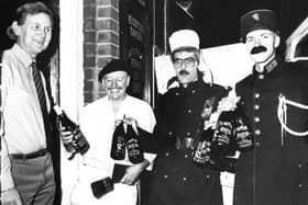 Bob Fox, Dave Brown and Sean Hudson on their return from France, delivering wine to manager Harry Hudson of the Cottage Tavern, Cleadon. Does this bring back memories?