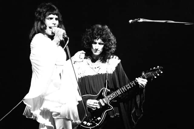 Freddie Mercury and the band  in March 1974.