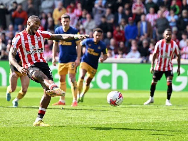 Brentford striker Ivan Toney. Toney has been linked with moves to Newcastle United and Arsenal this summer.