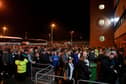 Newcastle United fans queue outside the stadium as kick-off is delayed by 15 minutes prior to the Emirates FA Cup Fifth Round match between Blackburn Rovers and Newcastle United at Ewood Park on February 27, 2024 in Blackburn, England. (Photo by Stu Forster/Getty Images)