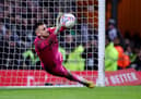 BLACKBURN, ENGLAND - FEBRUARY 27: Martin Dubravka of Newcastle United saves the fifth and decisive penalty from Dominic Hyam of Blackburn Rovers (not pictured) in the penalty shoot out during the Emirates FA Cup Fifth Round match between Blackburn Rovers and Newcastle United at Ewood Park on February 27, 2024 in Blackburn, England. (Photo by Alex Livesey/Getty Images)