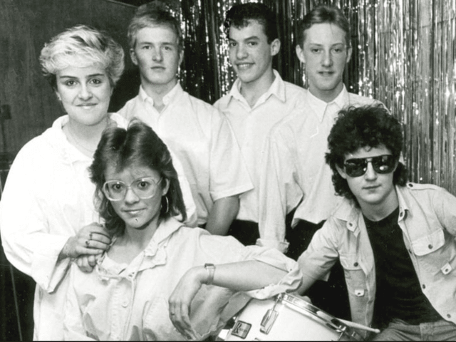 The Rumours at the Charles Young Centre in December 1986. Pictured, front, left to right are: Leigh Chandler, Adele Keenan and Paul Sweeny; back, Kev Bonner, Lee Carmen and Richie Baxendale. Remember this? 