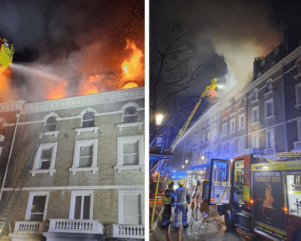 A fire broke out in Emperor's Gate, South Kensington. Picture: London Fire Brigade