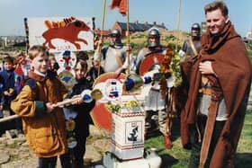 Roman soldiers celebrate the Rose Festival in South Shields. 