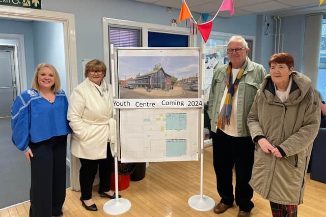From left: Liz Stephenson, centre manager the Ocean Road Community Centre, Cllr Tracey Dixon, Leader of South Tyneside Council, Edward Stephenson, vice chair of trustees, and Audrey McMillan, chair of trustees, with the plans for the centre.