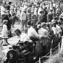 Back to 1980 and August Bank Holiday crowds at the South Marine Park, watch as a hard worked steam engine takes another load of passengers for a trip around the lake.
