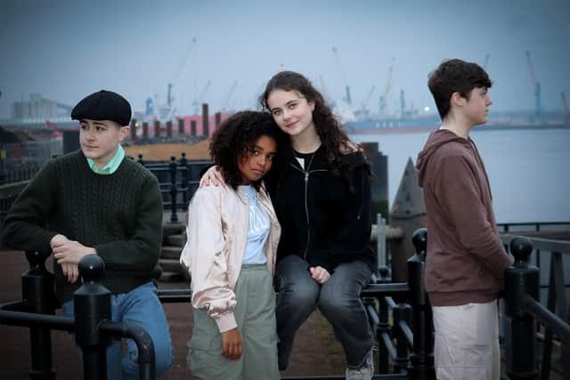 Left to right - Harris Miller, Playing ‘George', Betsy-Rose Jeng playing ‘Maggie’, Hannah Lawrence-Martin playing ;Jacqueline’ and Joe Cooke Playing ’Stephen Howe’,