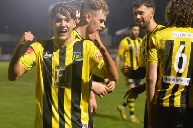 Hartlepool United youngster Leo Robinson is impressing on loan at Hebburn Town (photo Tyler Lopes)