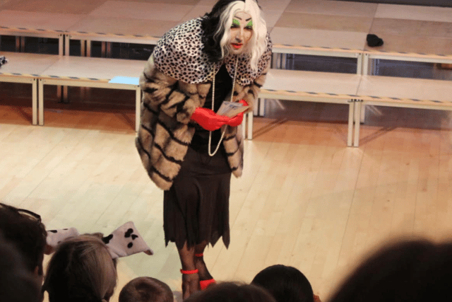 Headteacher Chris Rue took on the staring role as 'Rue-ella de Vil'. Photo: Epinay School.