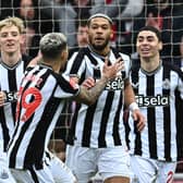 Joelinton celebrates with Newcastle United