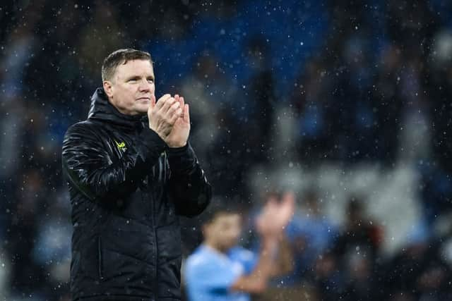 Newcastle United head coach Eddie Howe. (Photo by DARREN STAPLES/AFP via Getty Images)