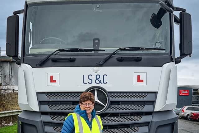 Cllr Carter is pictured at Logistics Skills and Consultancy which offer Skills Bootcamps in HGV driving