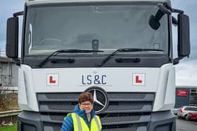 Cllr Carter is pictured at Logistics Skills and Consultancy which offer Skills Bootcamps in HGV driving