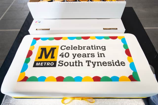 The commemorative cake marking 40 years of the Tyne and Wear Metro in South Tyneside. Photo: Nexus. 