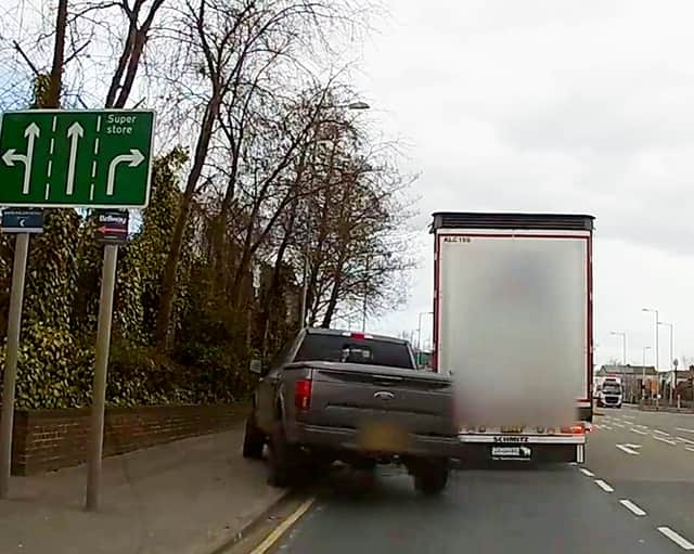 Police released footage showing a string of heart-stopping near-misses on the roads of Staffordshire.