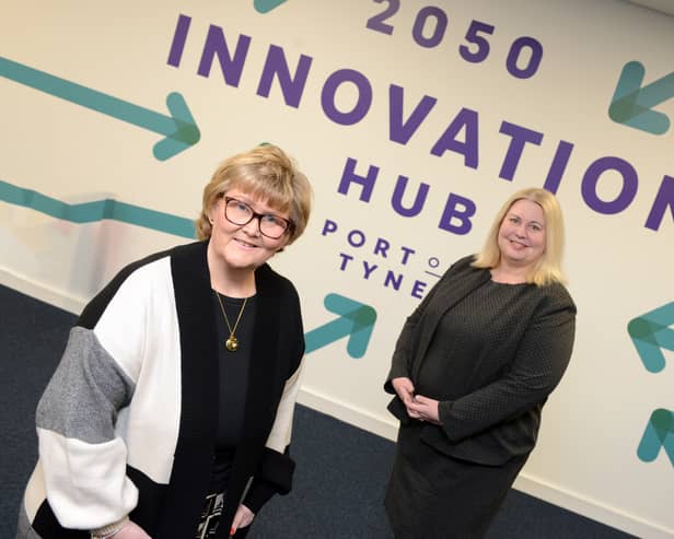 Leader of South Tyneside Council, Councillor Tracey Dixon (left) with Director of Technology and Transformation at Port of Tyne, Dr Jo North.
