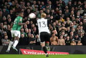 Newcastle United fans at Craven Cottage in January. Newcastle face Fulham on April 6 but train strikes mean travel plans have been disrupted.