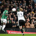 Newcastle United fans at Craven Cottage in January. Newcastle face Fulham on April 6 but train strikes mean travel plans have been disrupted.