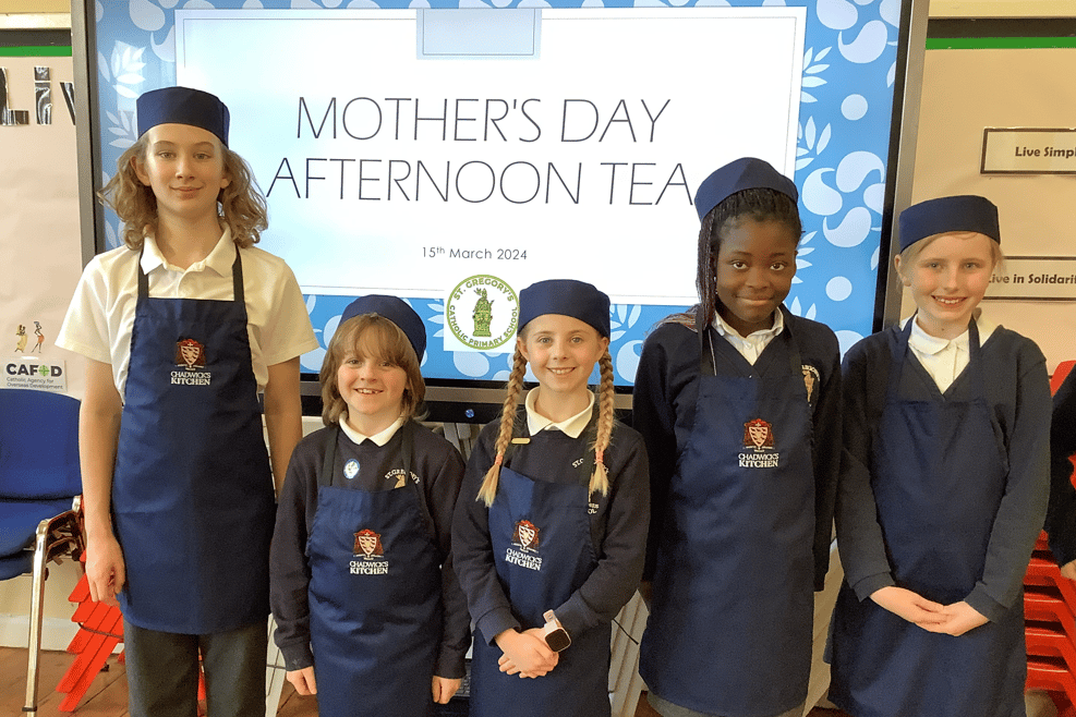 Children at St Gregory’s Catholic Primary School, South Shields, held two
special community events to thank the special women in their lives.