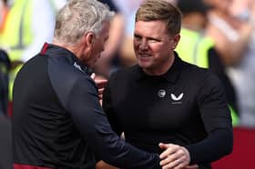 Eddie Howe and David Moyes. Newcastle United take on West Ham at St James' Park on Saturday.