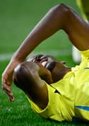 Sweden's forward #09 Alexander Isak reacts on the field during the international friendly football match between Portugal and Sweden at the Dom Afonso Henriques stadium in Guimaraes, on March 21, 2024. (Photo by MIGUEL RIOPA / AFP)