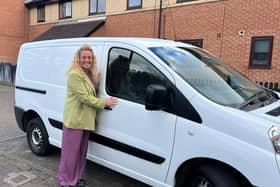 Angie with the new Hebburn Helps van