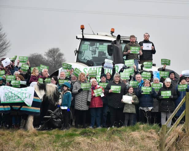 Residents From The “Saving The Fellgate Green Belt” Campaign At The Event In March On Farmland Impacted By The Plans.