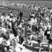 Runners in the South Shields race stream out of Gypsies Green Stadium in May 1986. Did you take part? 