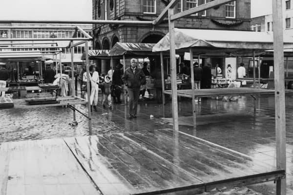 The first market day in 1992 in South Shields Market Place.