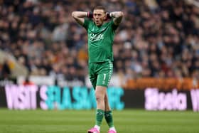 Jordan Pickford at St James’ Park. 