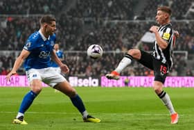 James Tarkowski in action for Everton against Newcastle United.