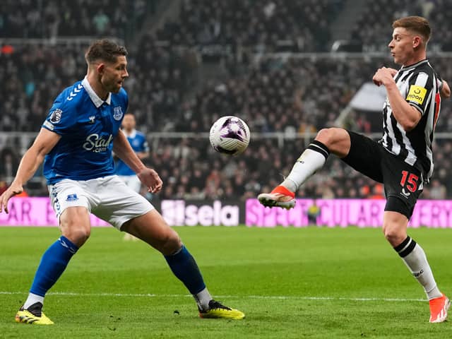 James Tarkowski in action for Everton against Newcastle United.