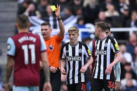 Anthony Gordon is facing a two game ban if he collects a further two Premier League bookings. Bruno Guimaraes is also facing a ban if he picks up just one further booking.