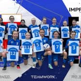 Year 7 girls football team from St Joseph's in Hebburn