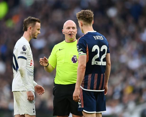 Tottenham Hotspur midfielder James Maddison. The former Leicester City man was involved in an off-the-ball incident with Ryan Yates but avoided punishment from VAR.