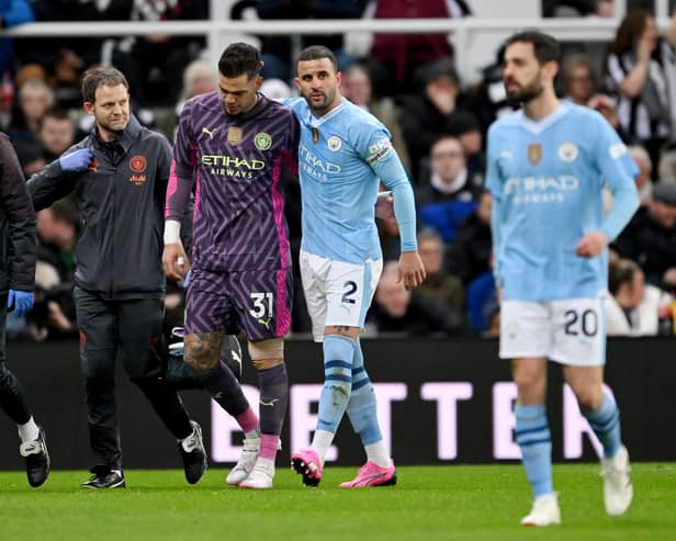 Kyle Walker with Manchester City at St James’ Park. 