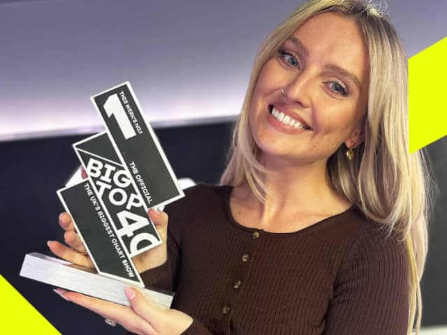 Perrie Edwards has achieved a number one with her debut single, Forget About Us. Credit: The Big Top 40 Instagram.