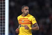 Raphinha in action for Barcelona. 
