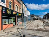 The work outside the takeaway shop causing disruption