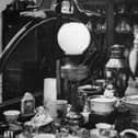 Elsie Leslie in her husband's antique shop in Marsden Street, South Shields in 1968. 