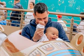 One-year-old Cruz Kimitri-McElroy with his dad Simon McElroy.