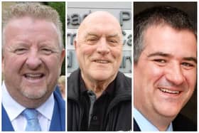 South Tyneside Council Local Election Candidates 2024 for the Cleadon Park ward, from left: Steven Harrison, John Riley, Ken Stephenson.