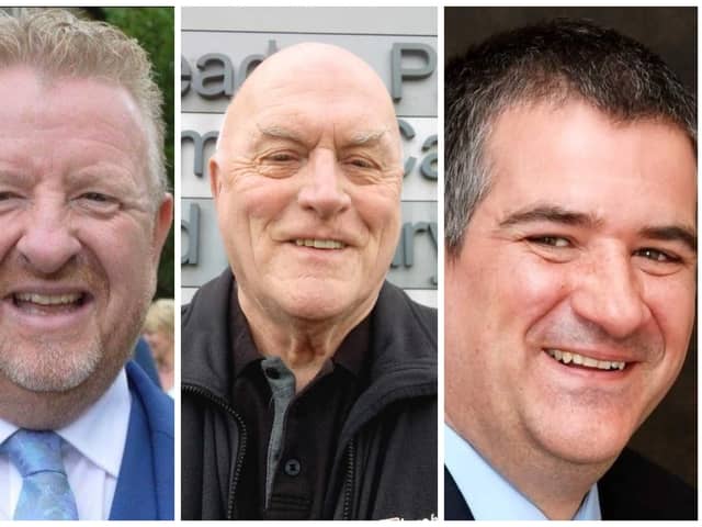 South Tyneside Council Local Election Candidates 2024 for the Cleadon Park ward, from left: Steven Harrison, John Riley, Ken Stephenson.