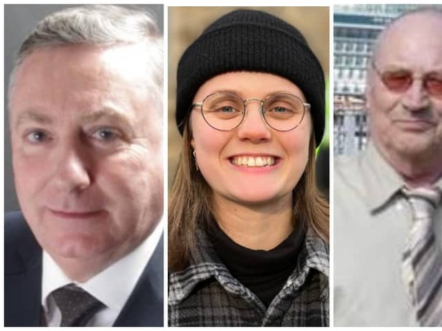 South Tyneside Council Local Election Candidates 2024 for the Simonside and Rekendyke ward, from left: Edward Malcolm, Bethany Telford, Kenneth Wood.
